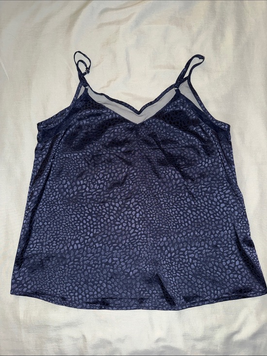 SHEIN Tops - SHEIN Navy Blue Camisole Top subtle tonal leopard/animal print Small - Like New
